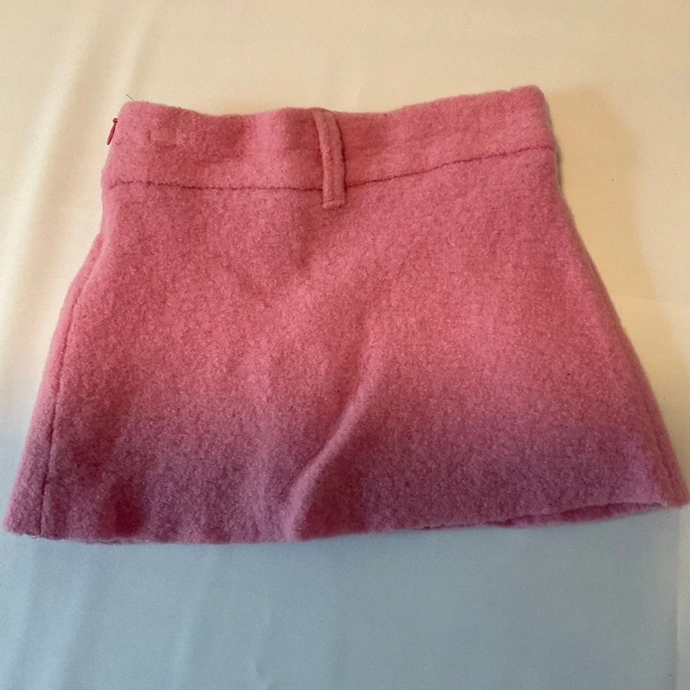 Zara Skirt Suit Set Girls 4-5 Pink Excellent Wool Blend Preppy Classic